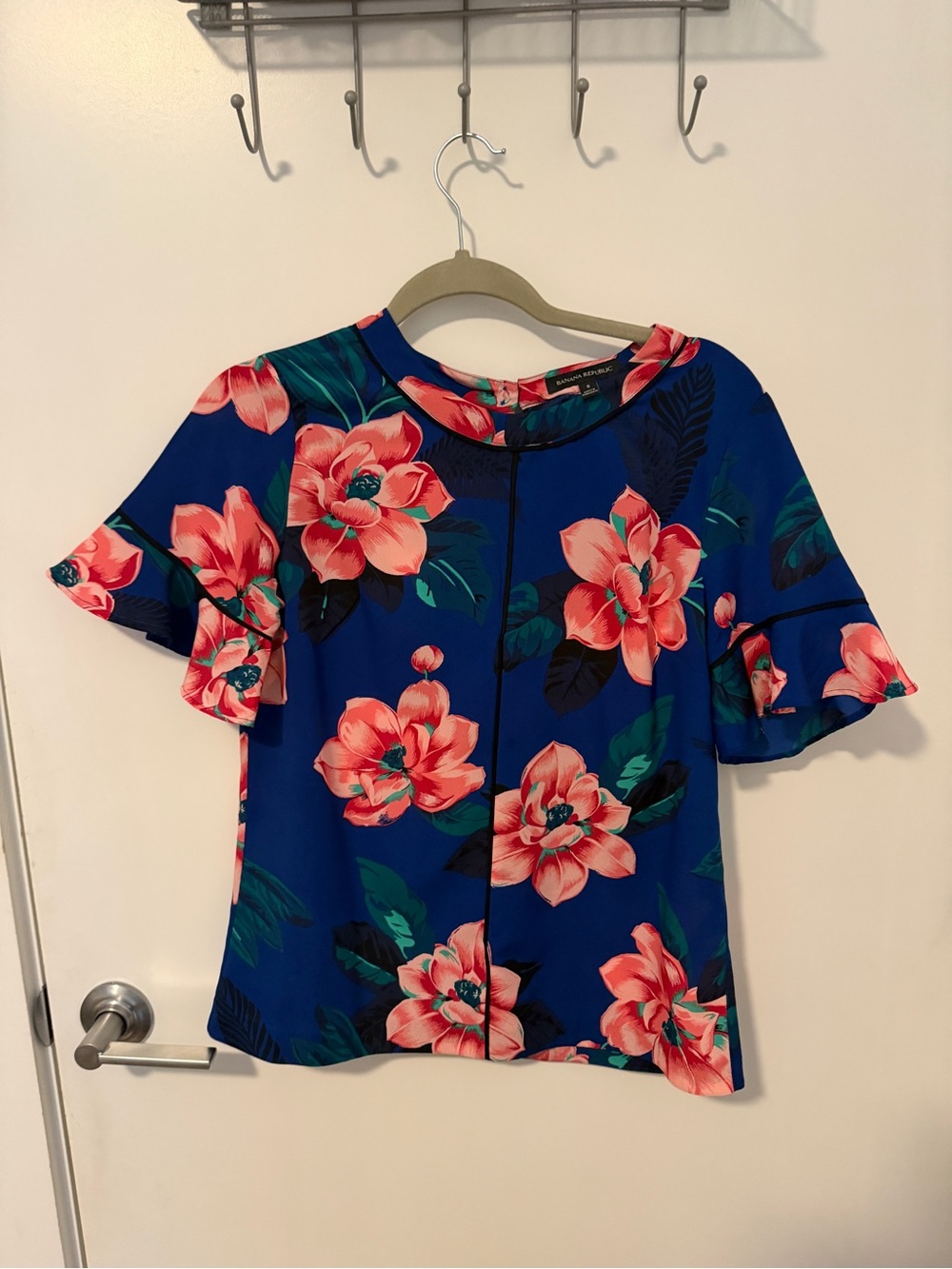 Banana Republic Royal Blue Floral Top